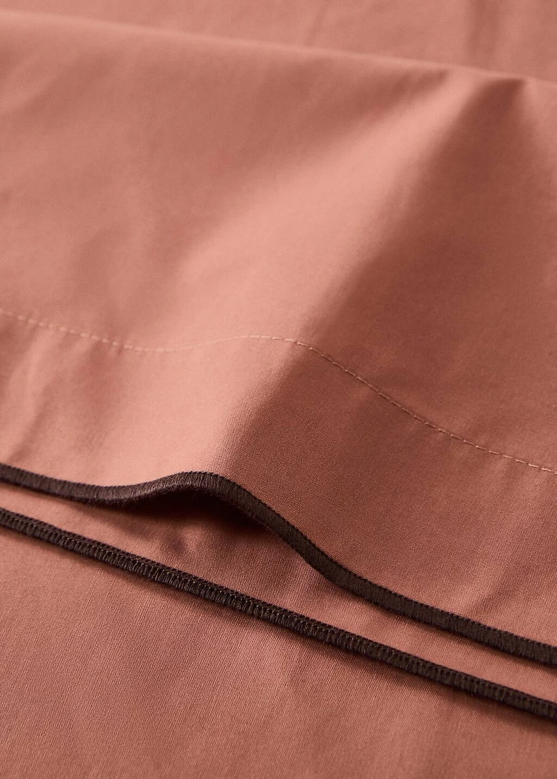 Cotton percale pillowcase with overlock stitching 45x110 cm