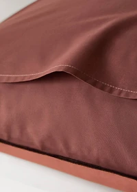 Two 200-thread count percale cotton pillowcases with contrasting overlock 50x75 cm