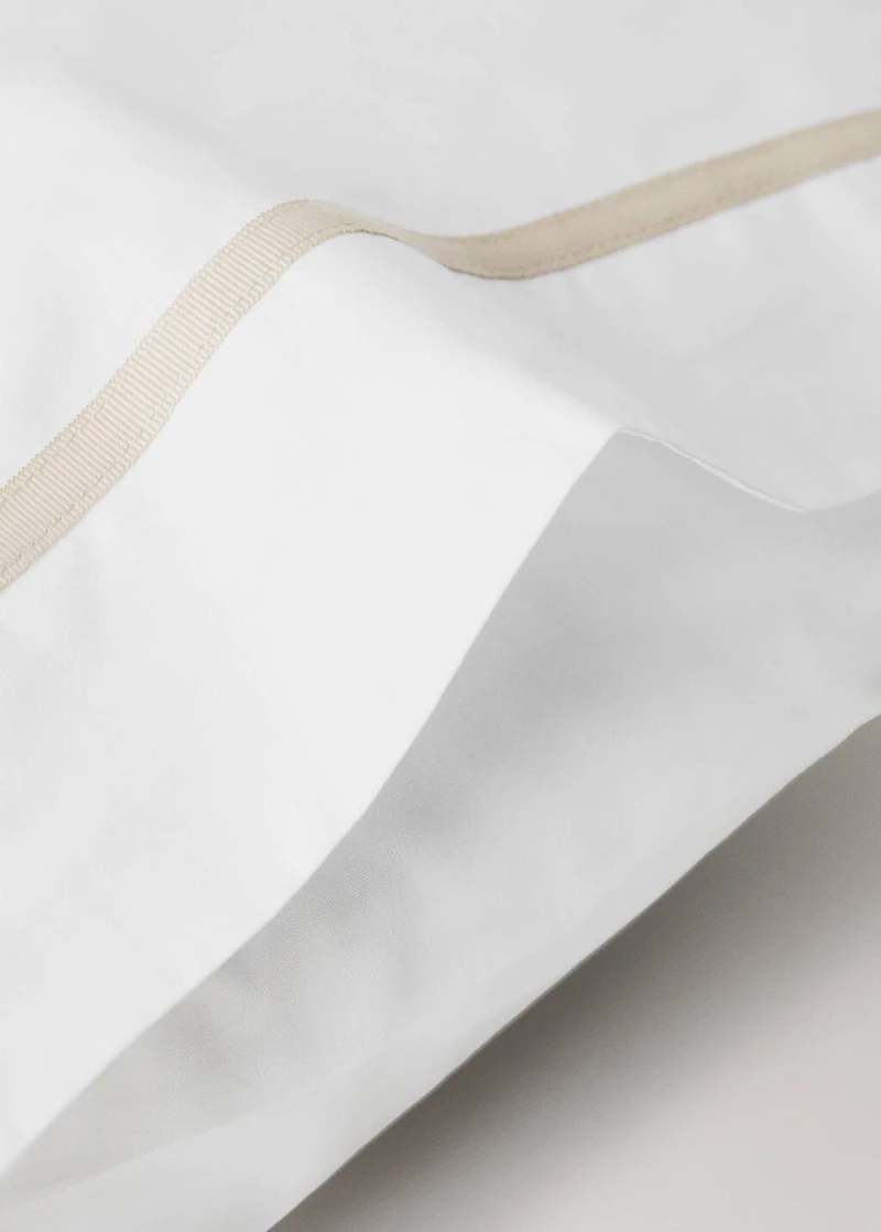 Two 200-thread count percale cotton pillowcases 50x75cm