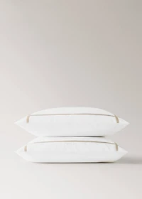 Two 200-thread count percale cotton pillowcases 60x60 cm