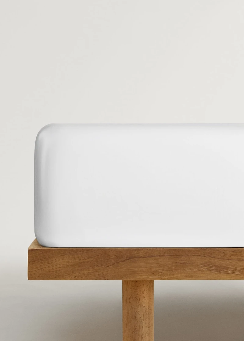 500-thread cotton percale fitted sheet for 150 cm bed