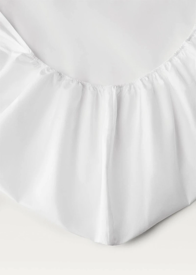 500-thread cotton percale fitted sheet for 150 cm bed