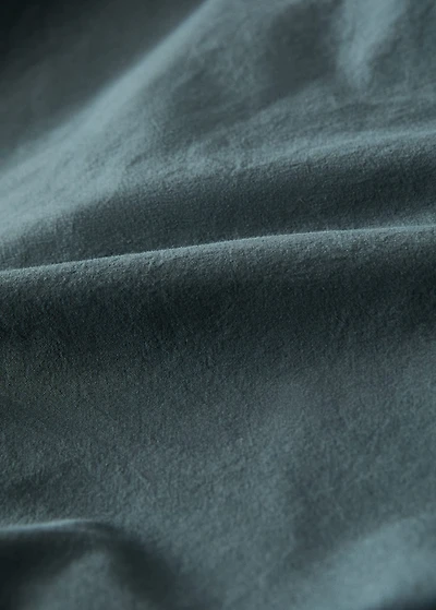 Washed cotton fitted sheet for 135/140 cm bed