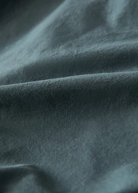 Washed cotton fitted sheet for 135/140 cm bed