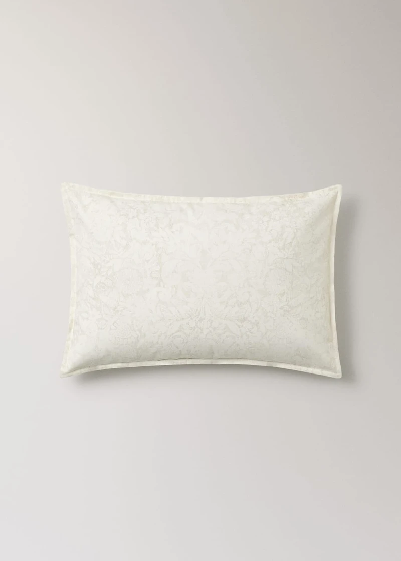 Cotton canvas floral-print cushion cover 40x60 cm