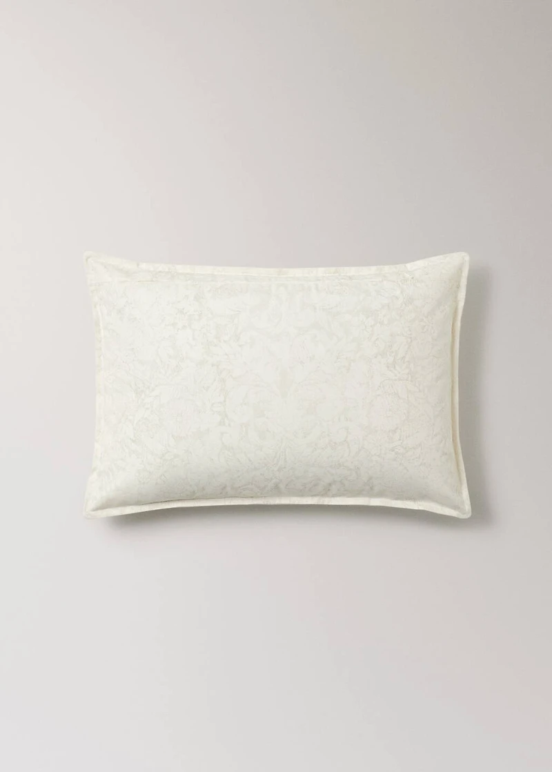 Cotton canvas floral-print cushion cover 40x60 cm