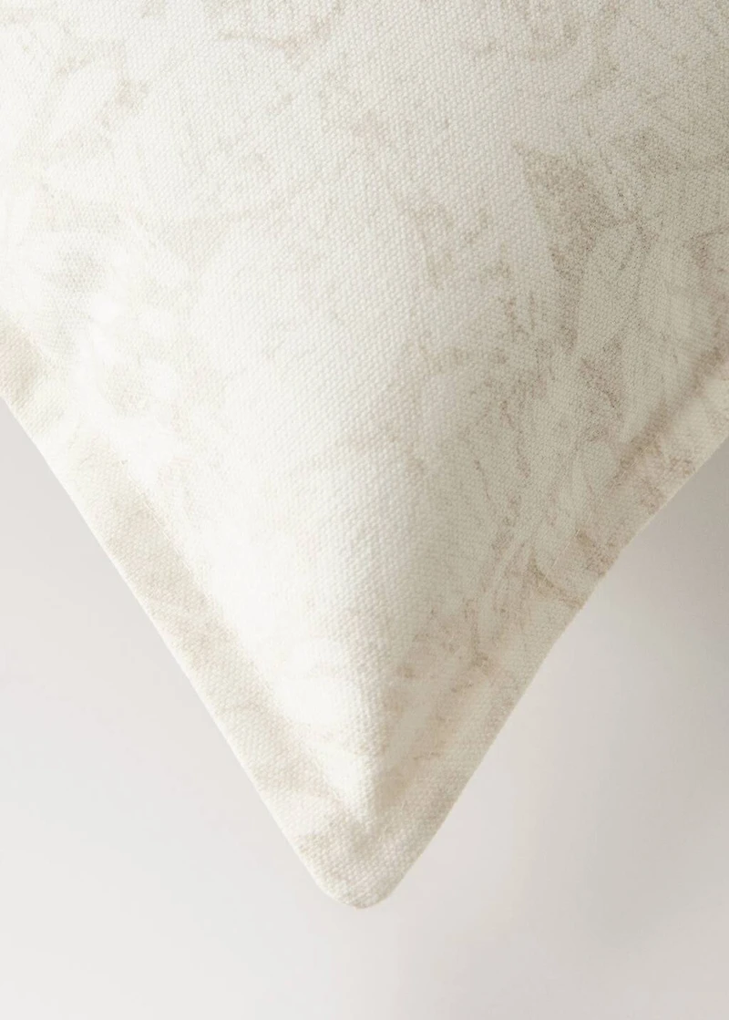 Cotton canvas floral-print cushion cover 40x60 cm