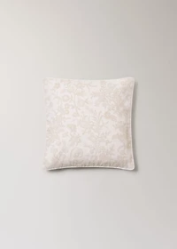 Floral-print cotton cushion cover 45x45cm