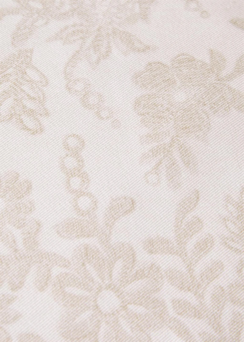 Floral-print cotton cushion cover 45x45cm