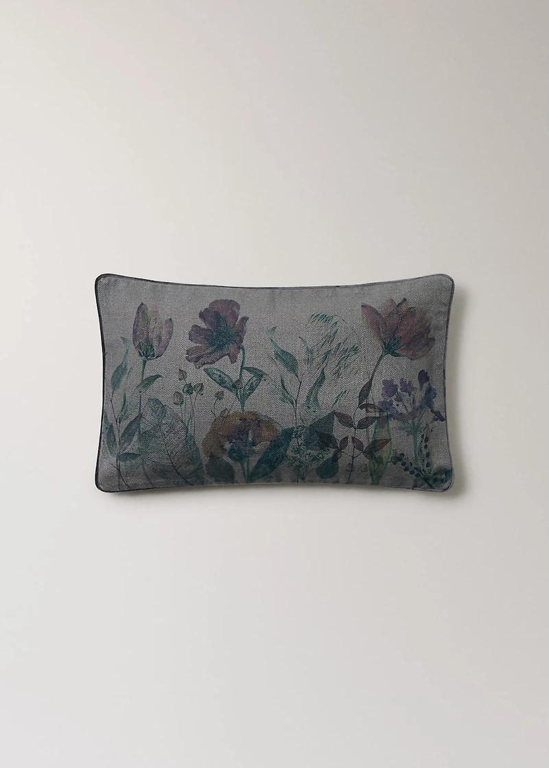 Linen floral-print cushion cover 30x50 cm