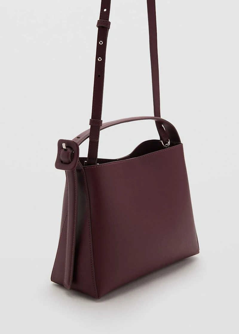 Mini shopper bag with buckle