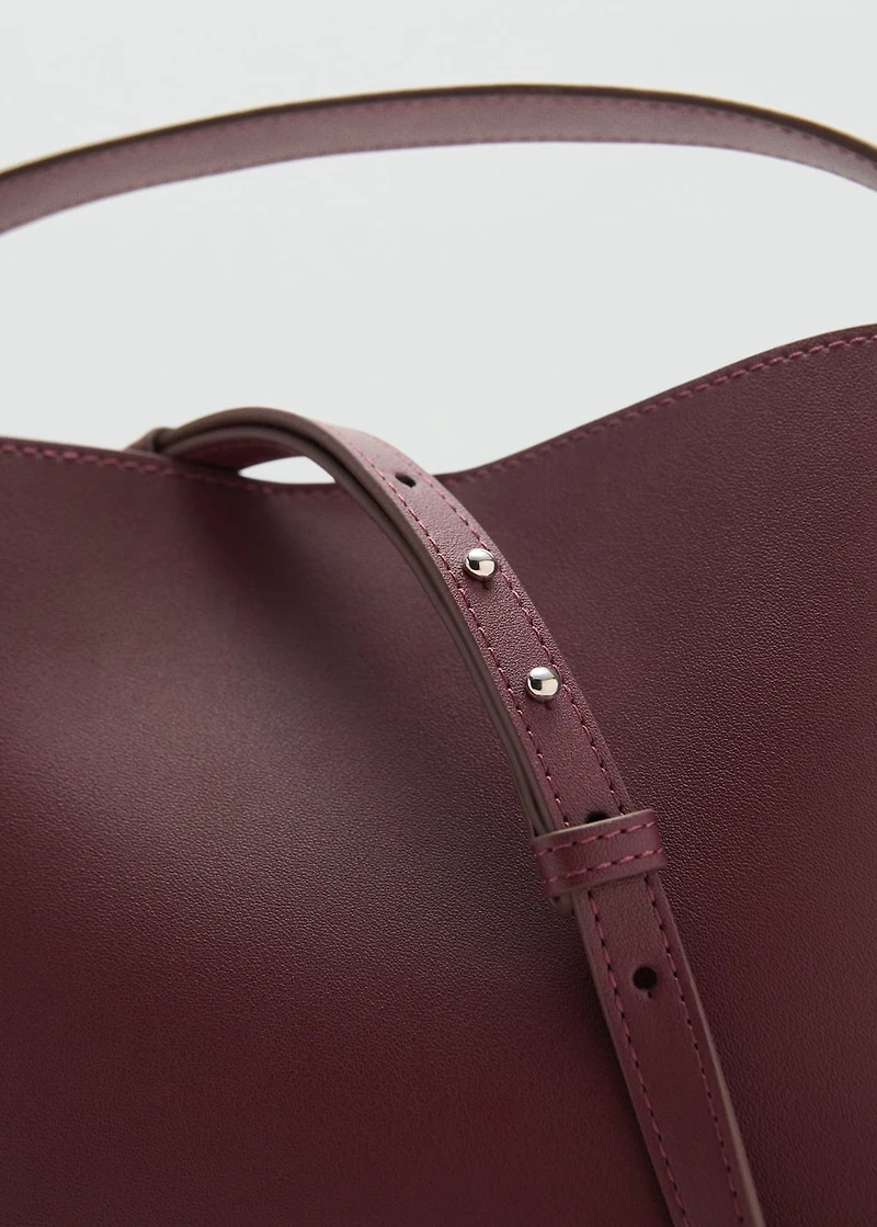 Mini shopper bag with buckle