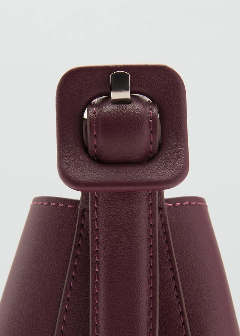 Mini shopper bag with buckle