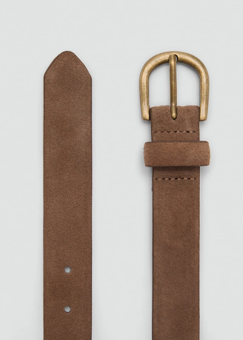 Suede leather belt