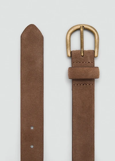 Suede leather belt