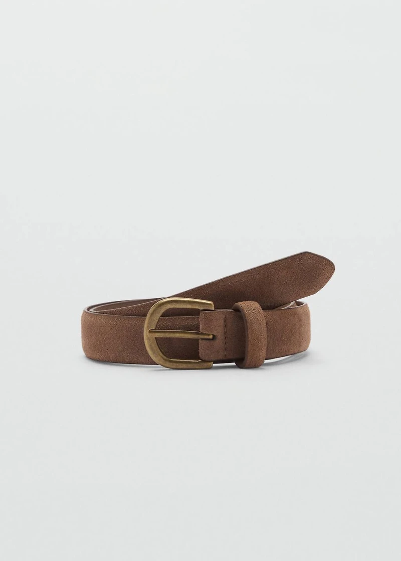 Suede leather belt