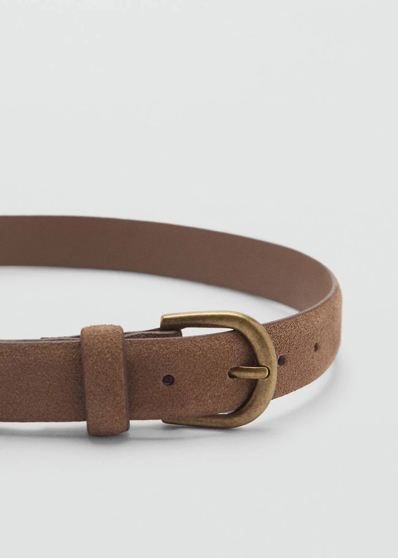Suede leather belt