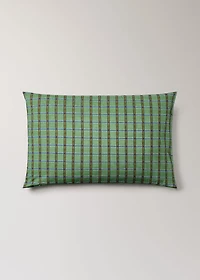 Percale cotton pillowcase with checked print 50x75 cm