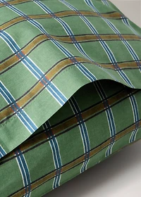 Percale cotton pillowcase with checked print 50x75 cm
