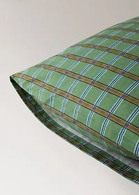 Percale cotton pillowcase with checked print 50x75 cm
