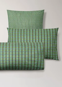 Percale cotton pillowcase with checked print 50x75 cm
