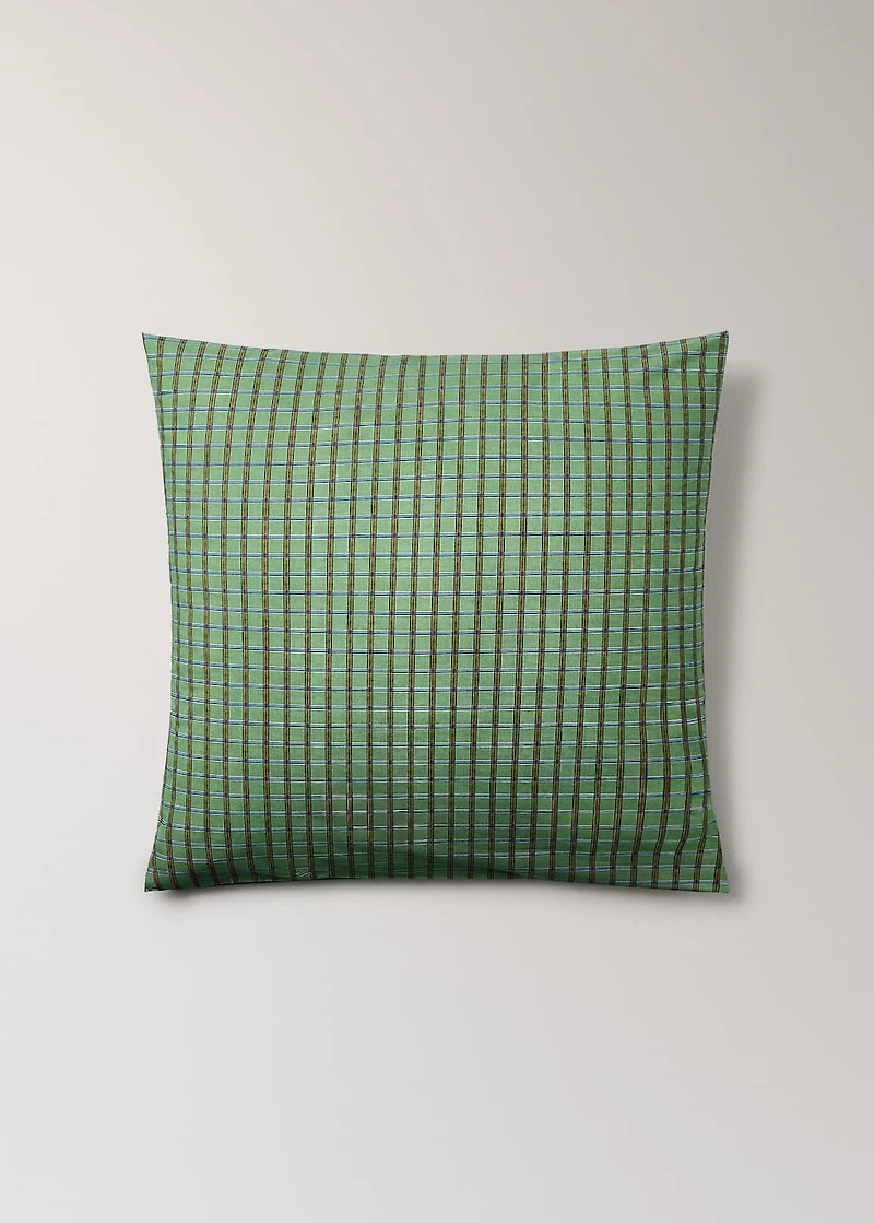 Percale cotton pillowcase with checked print 60x60 cm