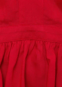 Ruched details linen-blend top