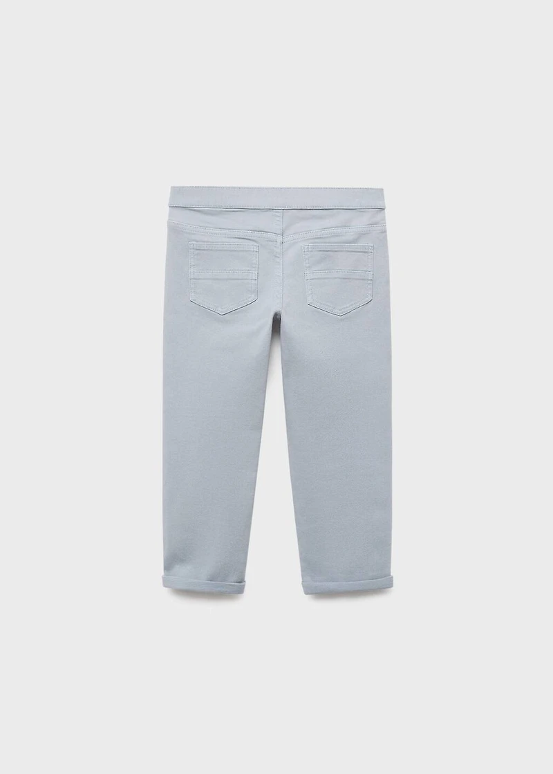 Turned-up straight jeans
