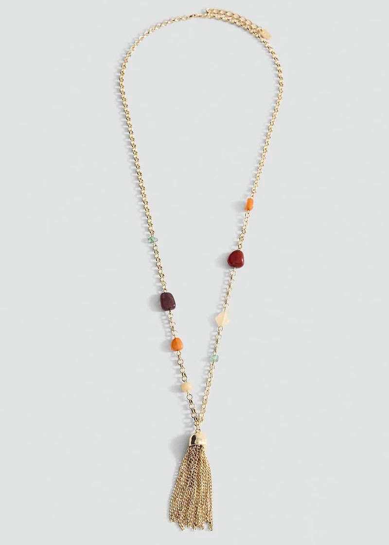 Fringed bead necklace