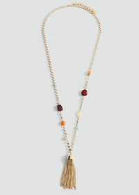 Fringed bead necklace