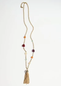 Fringed bead necklace