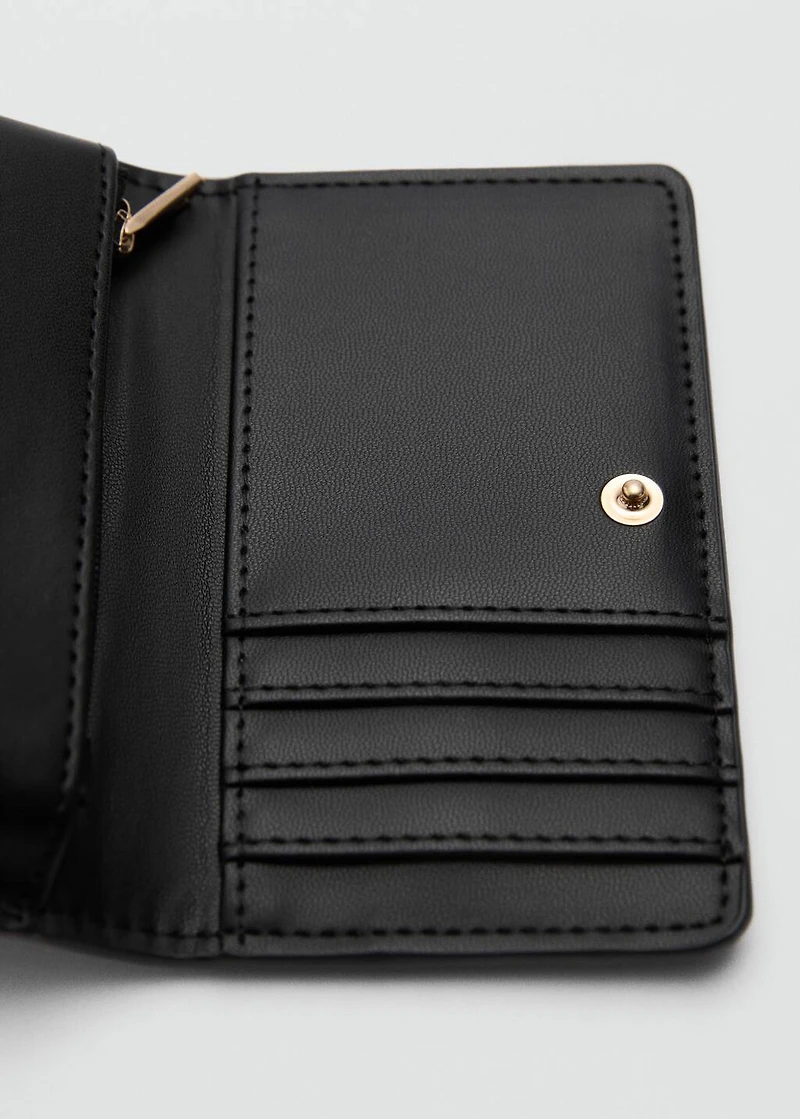 Coco leather effect wallet