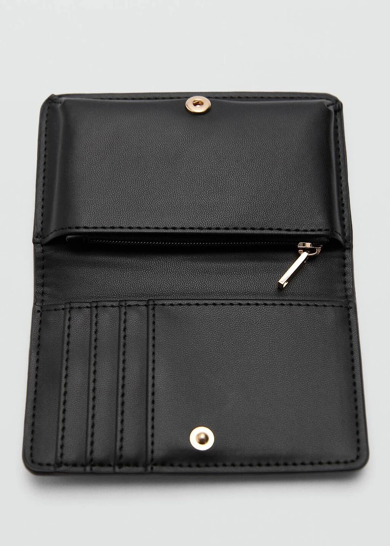 Coco leather effect wallet