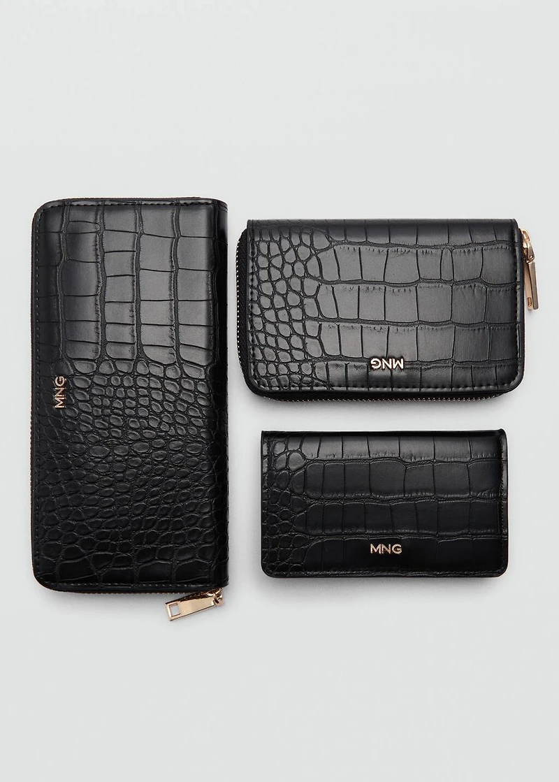 Coco leather effect wallet