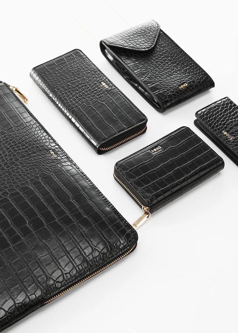 Coco leather effect wallet