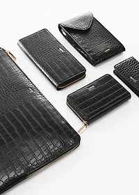 Coco leather effect wallet