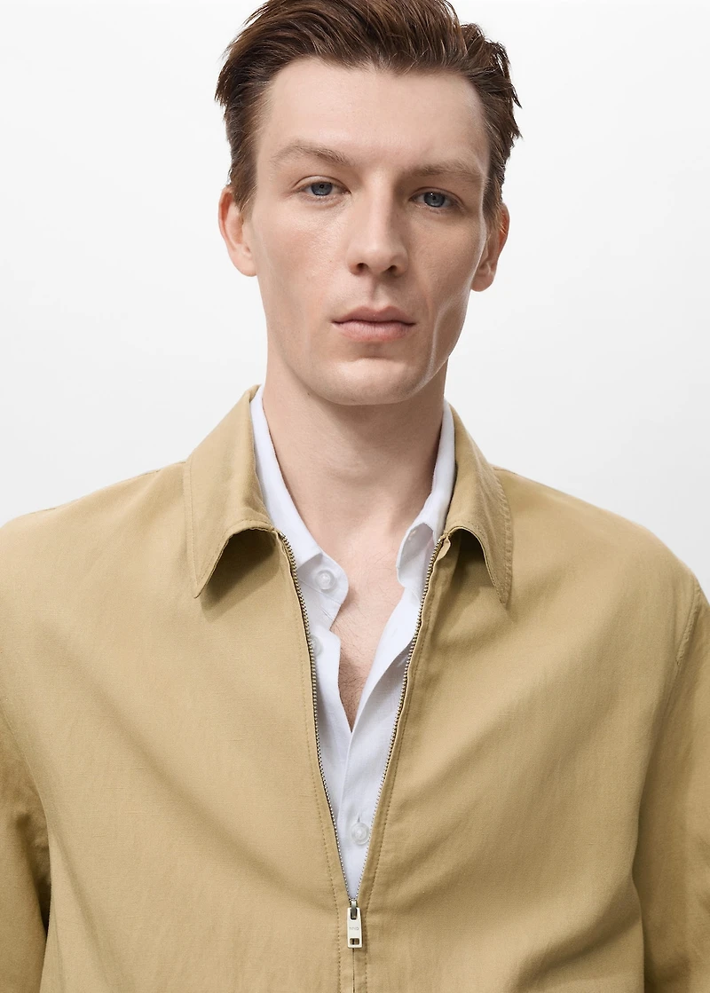 Zipper linen jacket