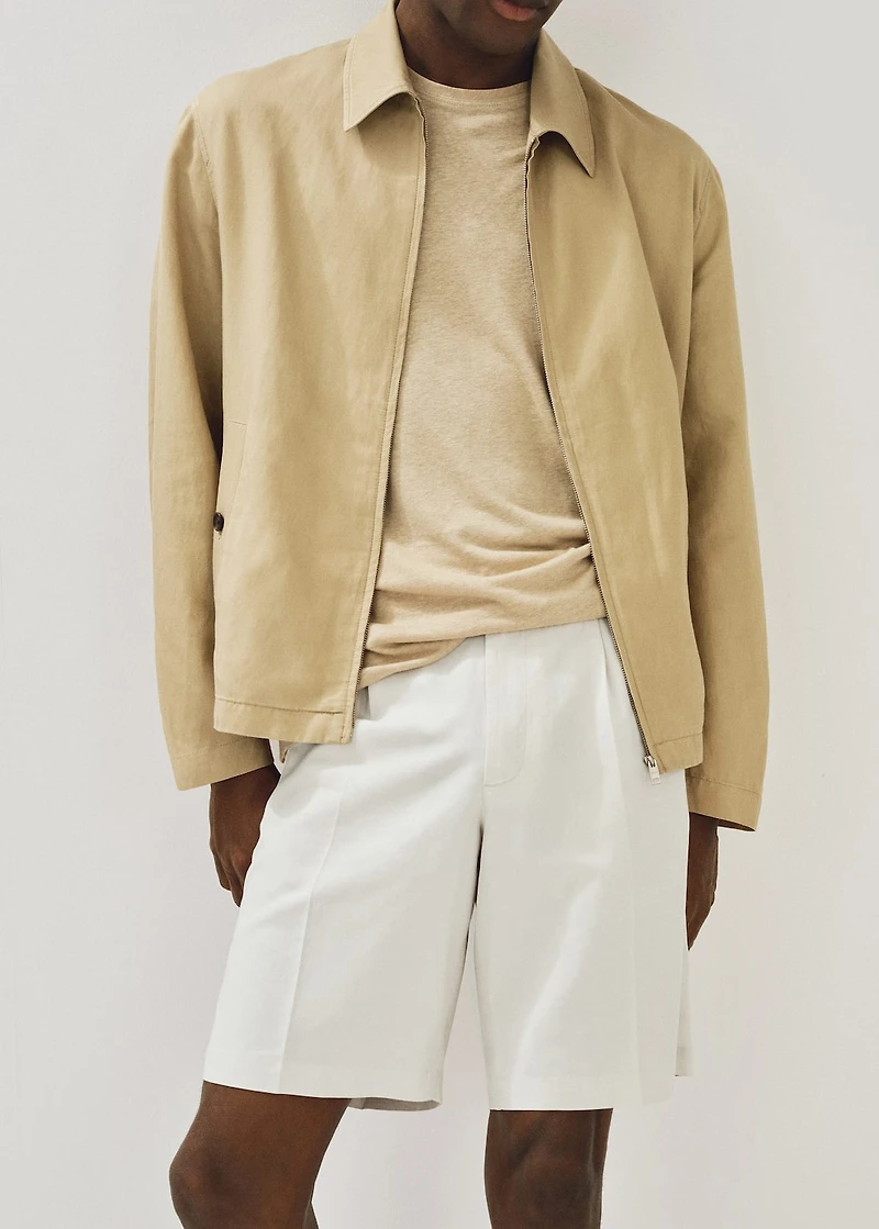 Zipper linen jacket