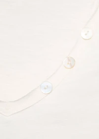 T-shirt with mother-of-pearl button detail