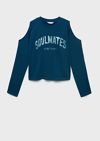 Printed sweatshirt with cut-out