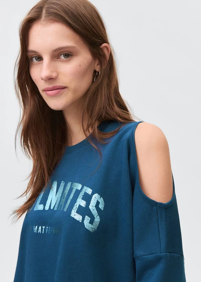 Printed sweatshirt with cut-out