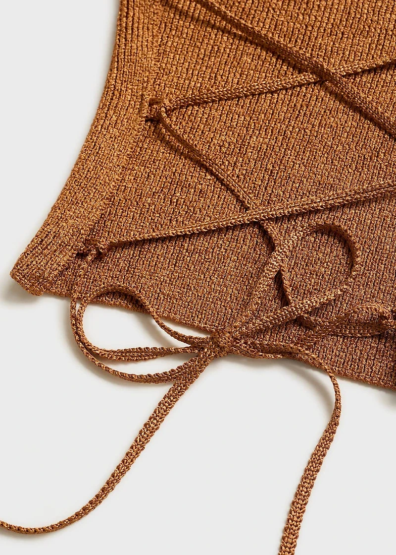 Lurex knitted top with crossed back