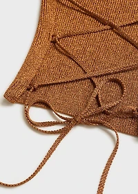 Lurex knitted top with crossed back