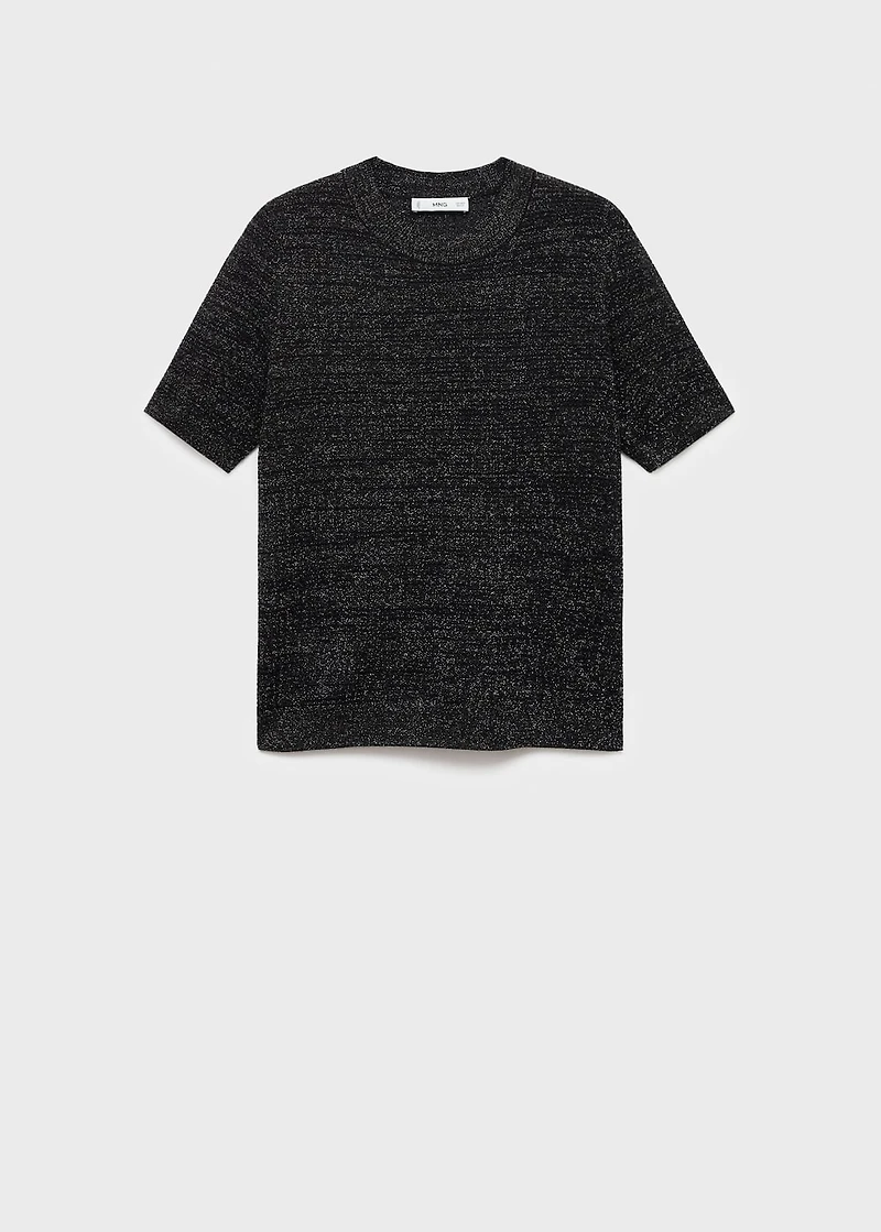 Short-sleeved lurex sweater