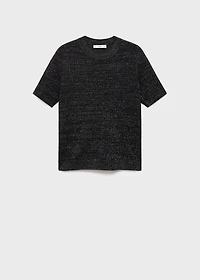 Short-sleeved lurex sweater