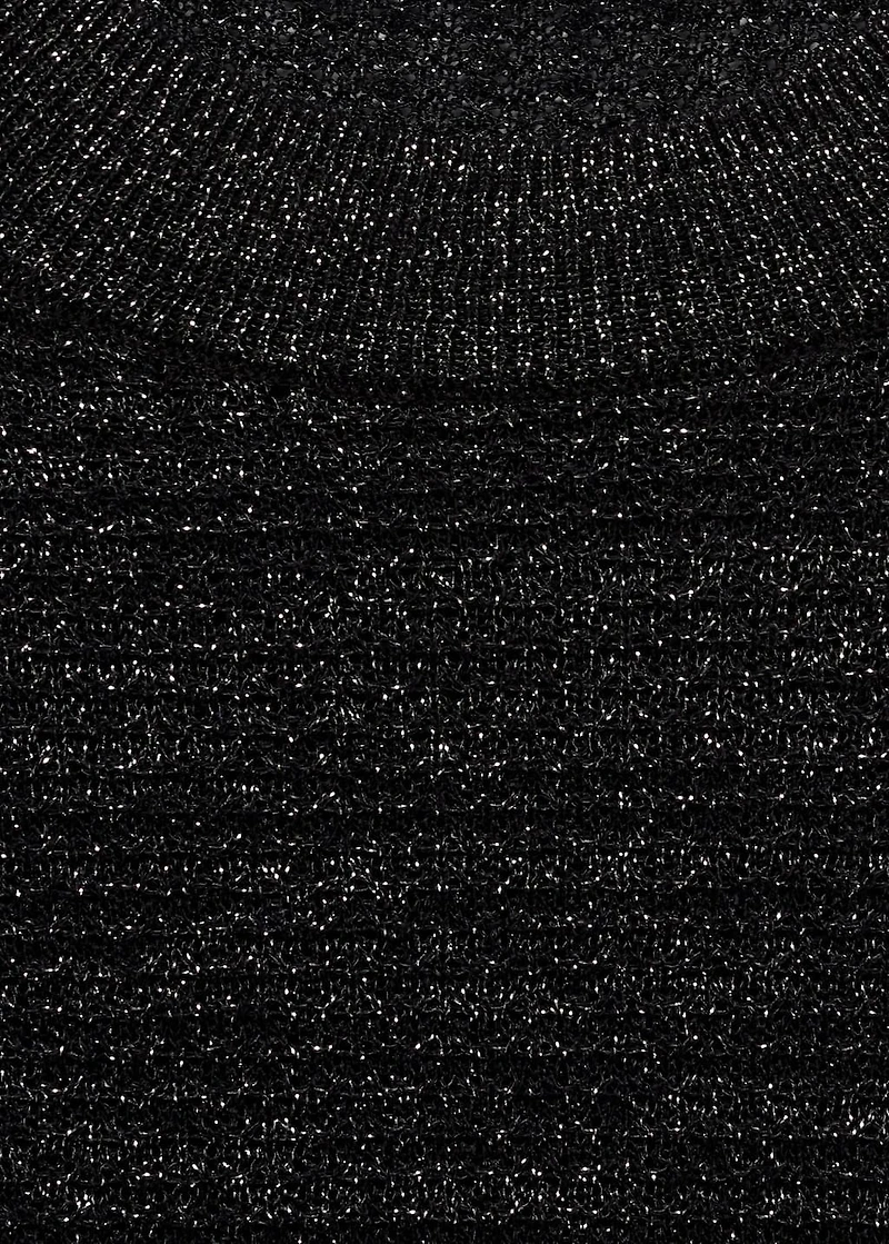 Short-sleeved lurex sweater