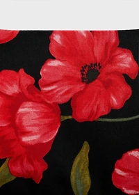 Floral-print flared skirt