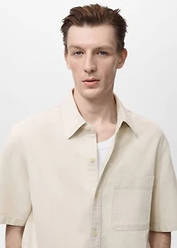 Linen-cotton blend shirt