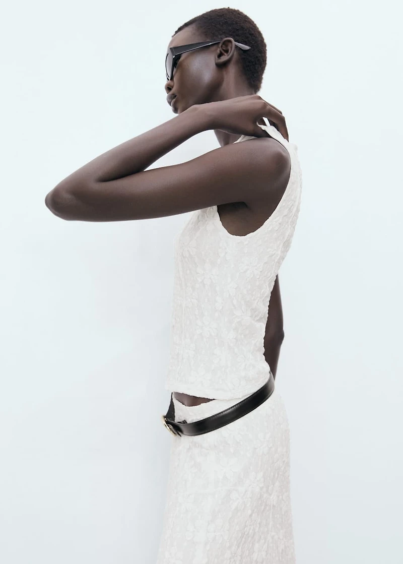 Lace strap T-shirt
