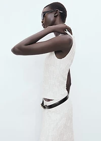 Lace strap T-shirt